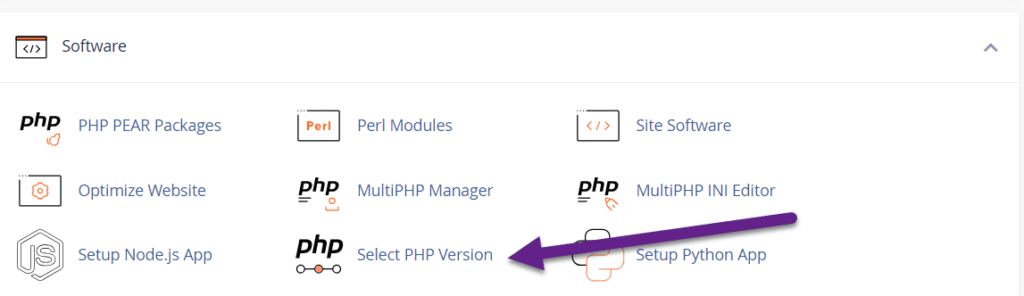 Select Php version