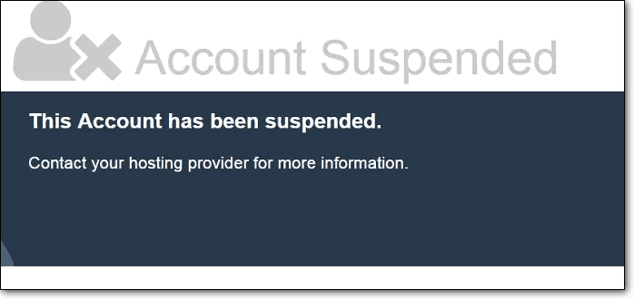 میزبان وب حساب شما را به حالت تعلیق درآورده است