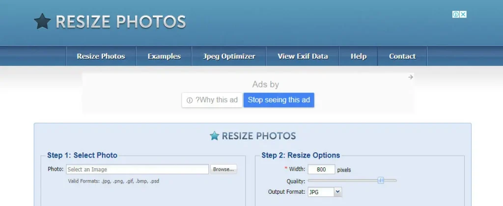 Resize Photos سایت آنلاین تغییر اندازه عکس ها